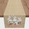 Sketched Bunnies On White Burlap 2 16" x 90" Poly Twill Table Runner